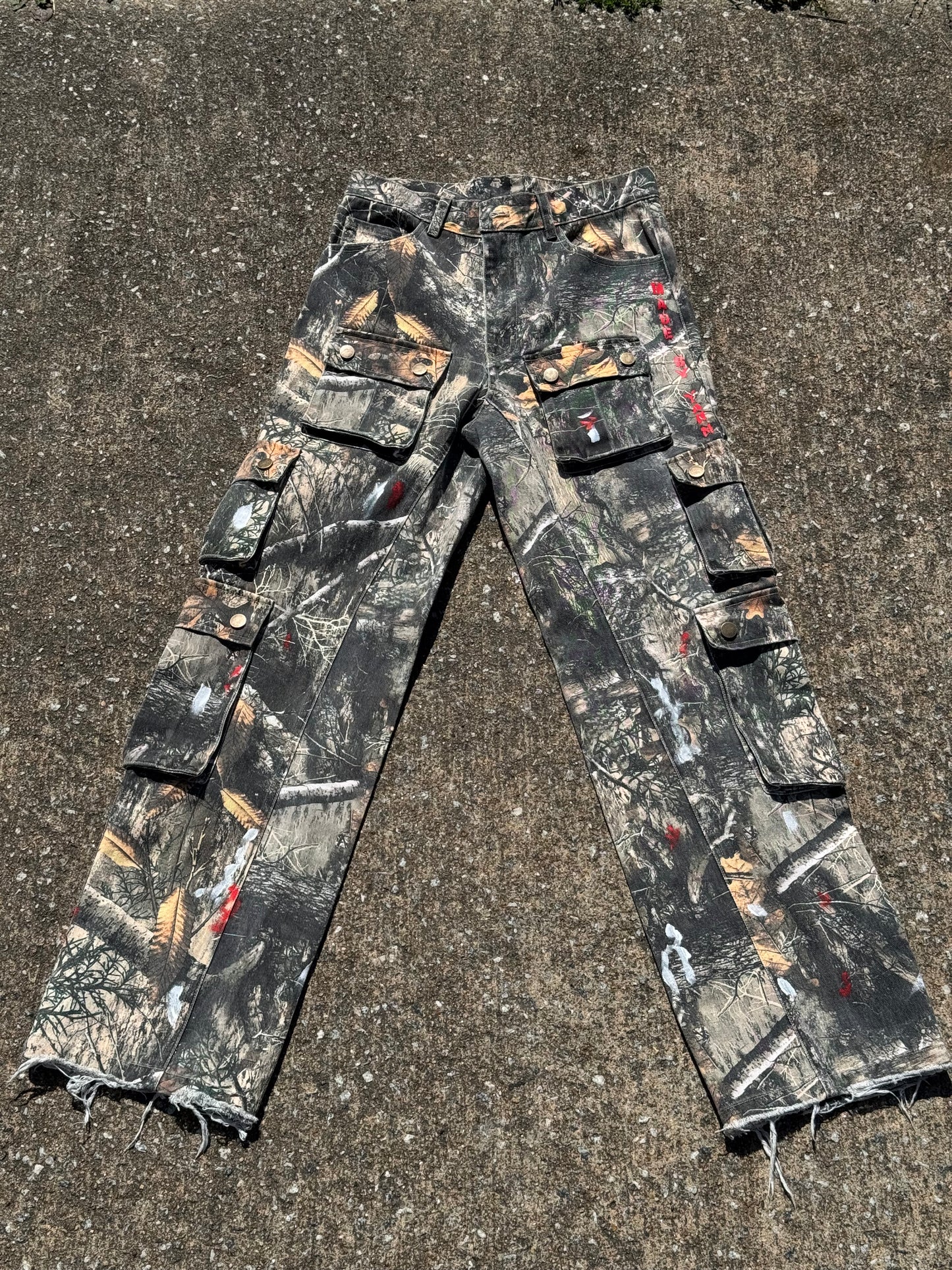 Camouflage woodland stack pants