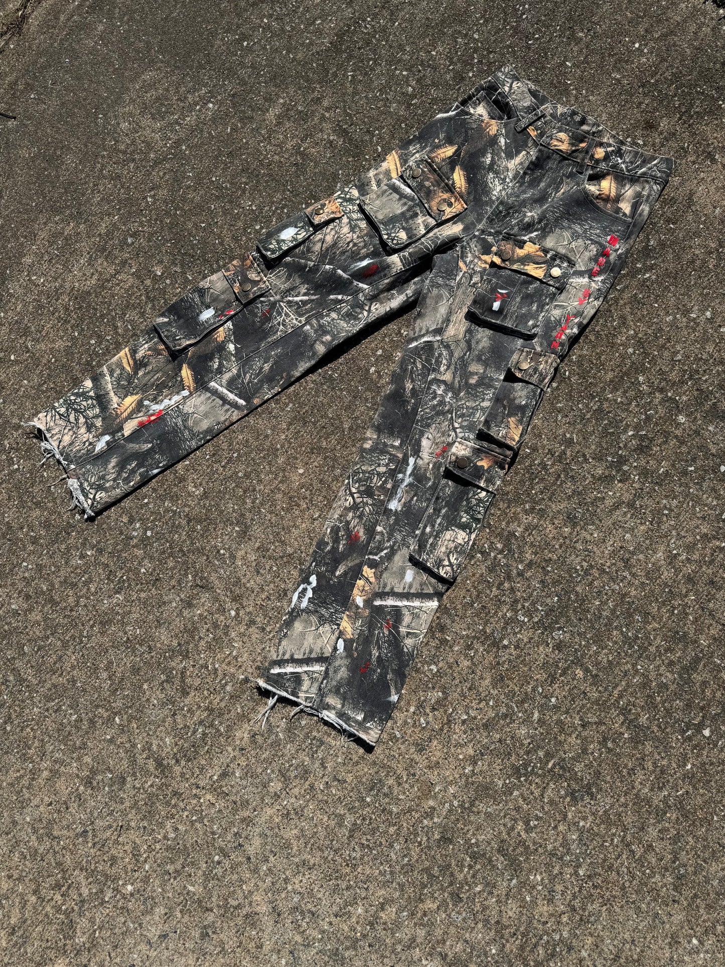 Camouflage woodland stack pants