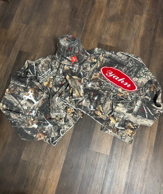 Red back woodland camo crop jacket
