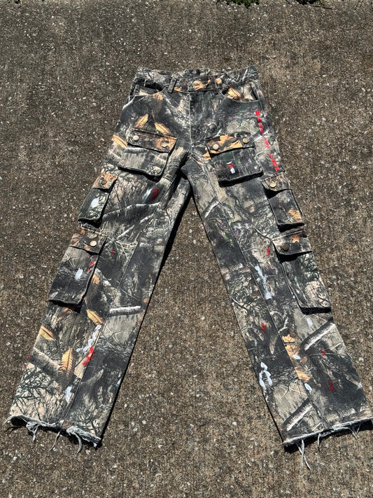 Camouflage woodland stack pants